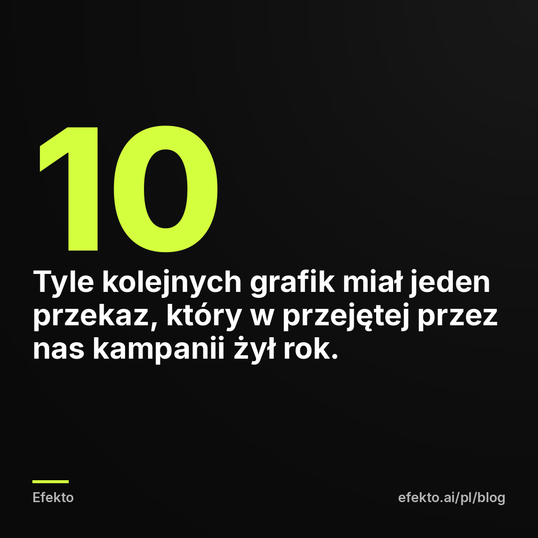 10 - Tyle kolejnych grafik miał jeden przekaz, który w przejętej przez nas kampanii żył rok.